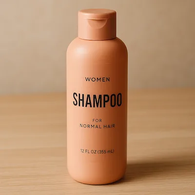 Original shampoo product photograph used for the transparent cutout