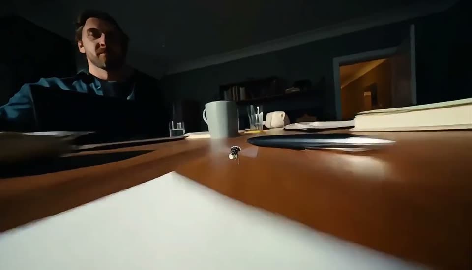 Low-angle interior drama